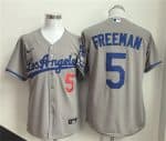 Los Angeles Dodgers #5 Freddie Freeman Gray Cool Base Stitched Jersey