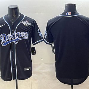 Los Angeles Dodgers Blank Black Fashion 2025 World Series Cool Base Stitched Jersey