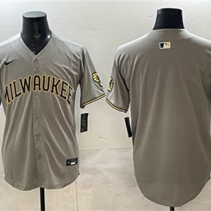 Milwaukee Brewers Blank Gray Home Limited Stitched Jersey