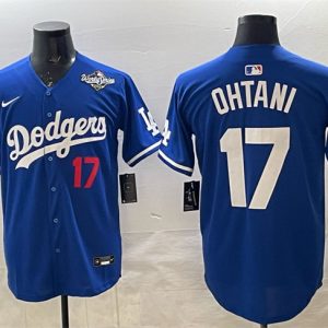 Los Angeles Dodgers #17 Shohei Ohtani Royal 2025 World Series Limited Stitched Jersey