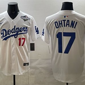 Los Angeles Dodgers #17 Shohei Ohtani White 2025 World Series Home Limited Stitched Jersey