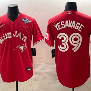 Toronto Blue Jays #39 Trey Yesavage Red 2025 World Series Cool Base Stitched Jersey