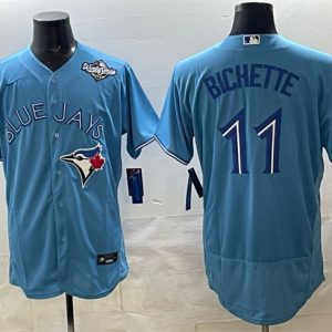 Toronto Blue Jays #11 Bo Bichette Blue 2025 World Series Flex Base Stitched Jersey