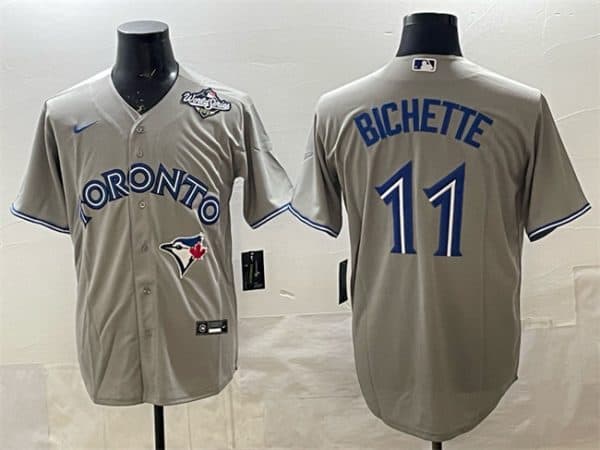 Toronto Blue Jays #11 Bo Bichette Gray 2025 World Series Home Cool Base Stitched Jersey