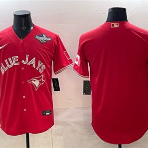 Toronto Blue Jays Blank Red 2025 World Series Home Cool Base Stitched Jersey