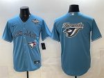 Toronto Blue Jays Team Big Logo Blue 2025 World Series Home Cool Base Stitched Jersey