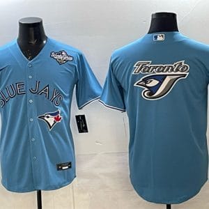 Toronto Blue Jays Team Big Logo Blue 2025 World Series Home Cool Base Stitched Jersey