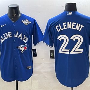 Toronto Blue Jays #22 Ernie Clement Blue 2025 World Series Cool Base Stitched Jersey