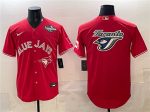 Toronto Blue Jays Team Big Logo Red 2025 World Series Home Cool Base Stitched Jersey
