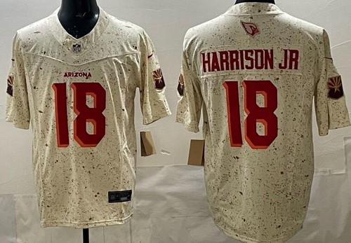 Arizona Cardinals #18 Marvin Harrison Jr Limited Cream Rivalries FUSE Vapor Jersey