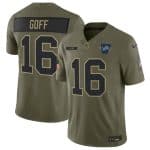 Detroit Lions #16 Jared Goff Olive 2025 F.U.S.E. Salute to Service Limited Stitched Jersey