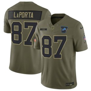Detroit Lions #87 Sam LaPorta Olive 2025 F.U.S.E. Salute to Service Limited Stitched Jersey