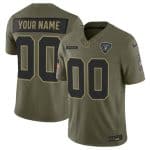 Las Vegas Raiders Custom Olive 2025 F.U.S.E. Salute to Service Limited Stitched Jersey