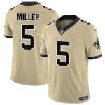New Orleans Saints #5 Kendre Miller Gold 2025 F.U.S.E. Alternate Vapor Limited Stitched Jersey
