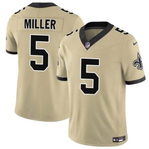 New Orleans Saints #5 Kendre Miller Gold 2025 F.U.S.E. Alternate Vapor Limited Stitched Jersey