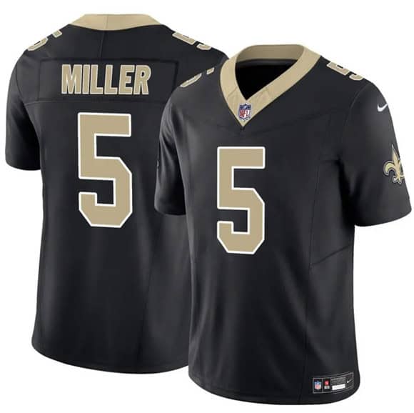 New Orleans Saints #5 Kendre Miller Black 2025 F.U.S.E Vapor Limited Stitched Jersey