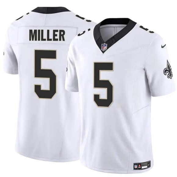 New Orleans Saints #5 Kendre Miller White 2025 F.U.S.E Vapor Limited Stitched Jersey