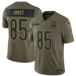 Chicago Bears #85 Cole Kmet Olive 2025 Salute to Service Limited Stitched Jersey