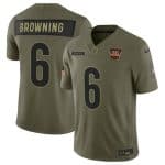 Cincinnati Bengals #6 Jake Browning Olive 2025 Salute to Service Limited Stitched Jersey