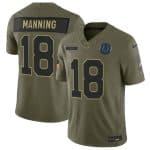 Indianapolis Colts #18 Peyton Manning Olive 2025 Salute to Service Limited Stitched Jersey
