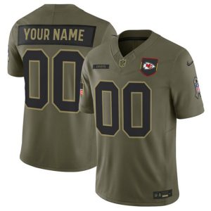 Kansas City Chiefs Custom Olive 2025 F.U.S.E. Salute to Service Limited Stitched Jersey
