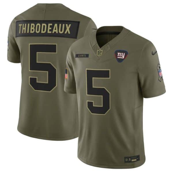 New York Giants #5 Kayvon Thibodeaux Olive 2025 F.U.S.E. Salute to Service Limited Stitched Jersey