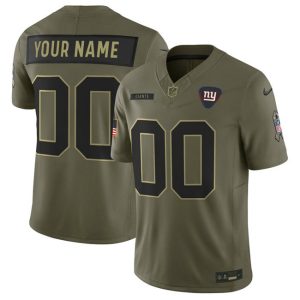 New York Giants Custom Olive 2025 F.U.S.E. Salute to Service Limited Stitched Jersey