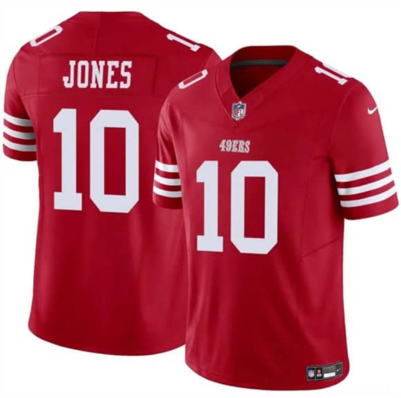 San Francisco 49ers #10 Mac Jones Red 2025 F.U.S.E. Vapor Untouchable Limited Stitched Jersey
