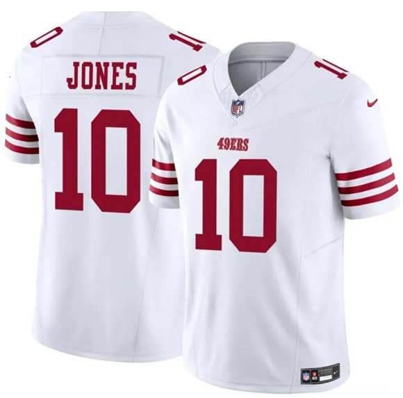 San Francisco 49ers #10 Mac Jones White 2025 F.U.S.E. Vapor Untouchable Limited Stitched Jersey