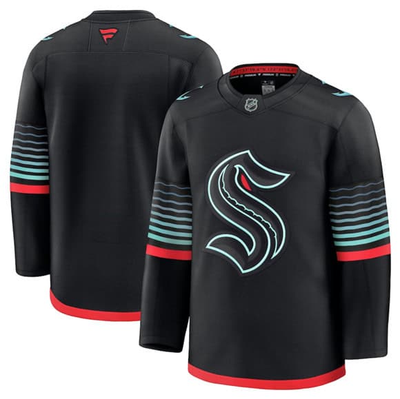 Seattle Kraken Blank Black Alternate Stitched Jersey