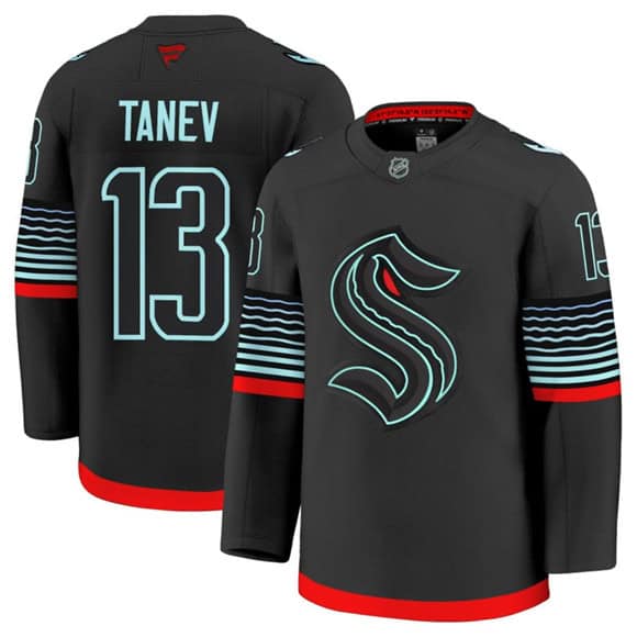 Seattle Kraken #13 Brandon Tanev Black Alternate Stitched Jersey