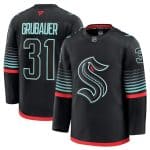Seattle Kraken #31 Philipp Grubauer Black Alternate Stitched Jersey