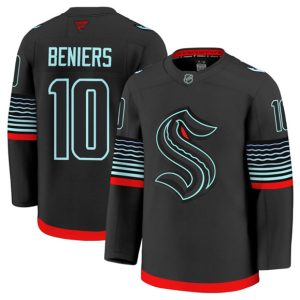 Seattle Kraken #10 Matty Beniers Black Alternate Stitched Jersey