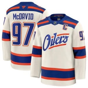 Edmonton Oilers #97 Connor McDavid Light Beige Alternate With C Patch Stitched Jersey