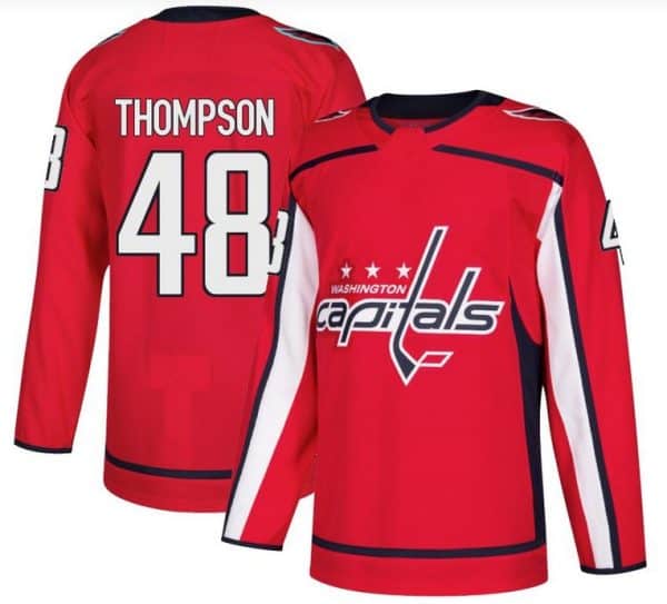 Washington Capitals #48 Logan Thompson Authentic Red Home Jersey