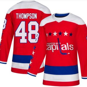 Washington Capitals #48 Logan Thompson Authentic Red Alternate Jersey