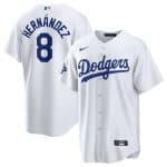 Los Angeles Dodgers #8 Enrique Hernandez White 2025 World Series Champions Stitched Jersey