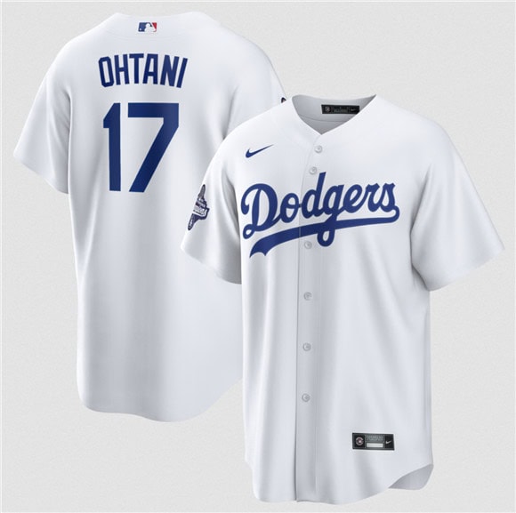 Los Angeles Dodgers #17 Shohei Ohtani White 2025 World Series Champions Stitched Jersey