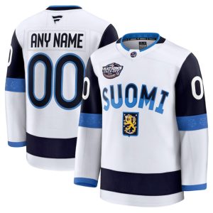 Finland Custom White 2025 4 Nations Face-Off Premium Stitched Jersey
