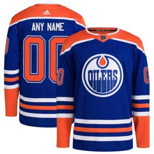 Edmonton Oilers Custom Royal Stitched Jersey