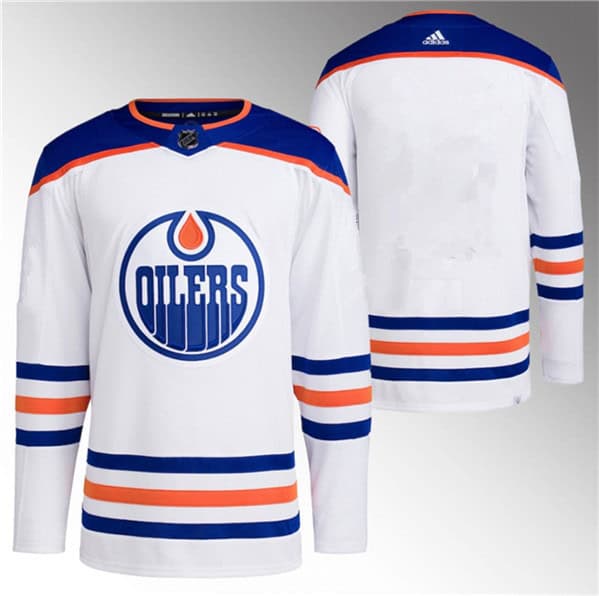 Edmonton Oilers Custom White Stitched Jersey