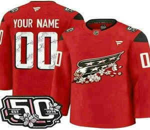 Washington Capitals Customized Red 50th Anniversary Authentic Jersey