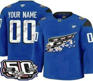 Washington Capitals Customized Blue 50th Anniversary Authentic Jersey
