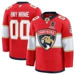 Florida Panthers Custom Red Home 2025 Stanley Cup Champions Patch Stitched Jersey