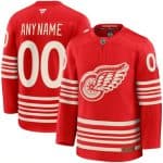 Detroit Red Wings Custom Red 2025 Centennial Premium Stitched Jersey