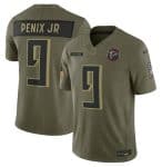 Atlanta Falcons #9 Michael Penix Jr. Olive 2025 Salute to Service Limited Stitched Jersey