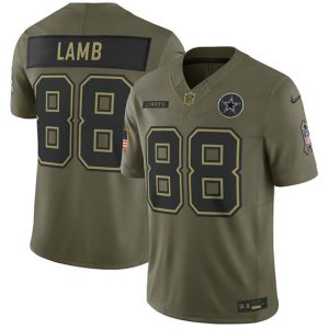 Dallas Cowboys #88 CeeDee Lamb Olive 2025 Salute to Service Limited Stitched Jersey