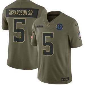 Indianapolis Colts #5 Anthony Richardson Sr. Olive 2025 Salute to Service Limited Stitched Jersey