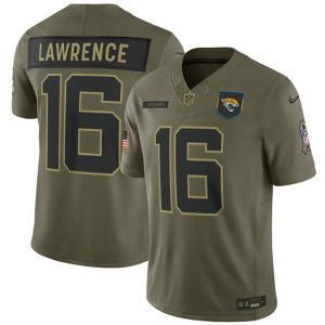 Jacksonville Jaguars #16 Trevor Lawrence Olive 2025 Salute to Service Limited Stitched Jersey