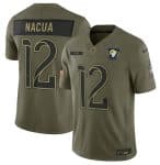 Los Angeles Rams #12 Puka Nacua Olive 2025 Salute to Service Limited Stitched Jersey